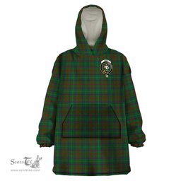 Scottish Shaw of Tordarroch Green Hunting Clan Family Crest Tartan Snuggie Hoodie Plaid Wearable Blanket Hoodie