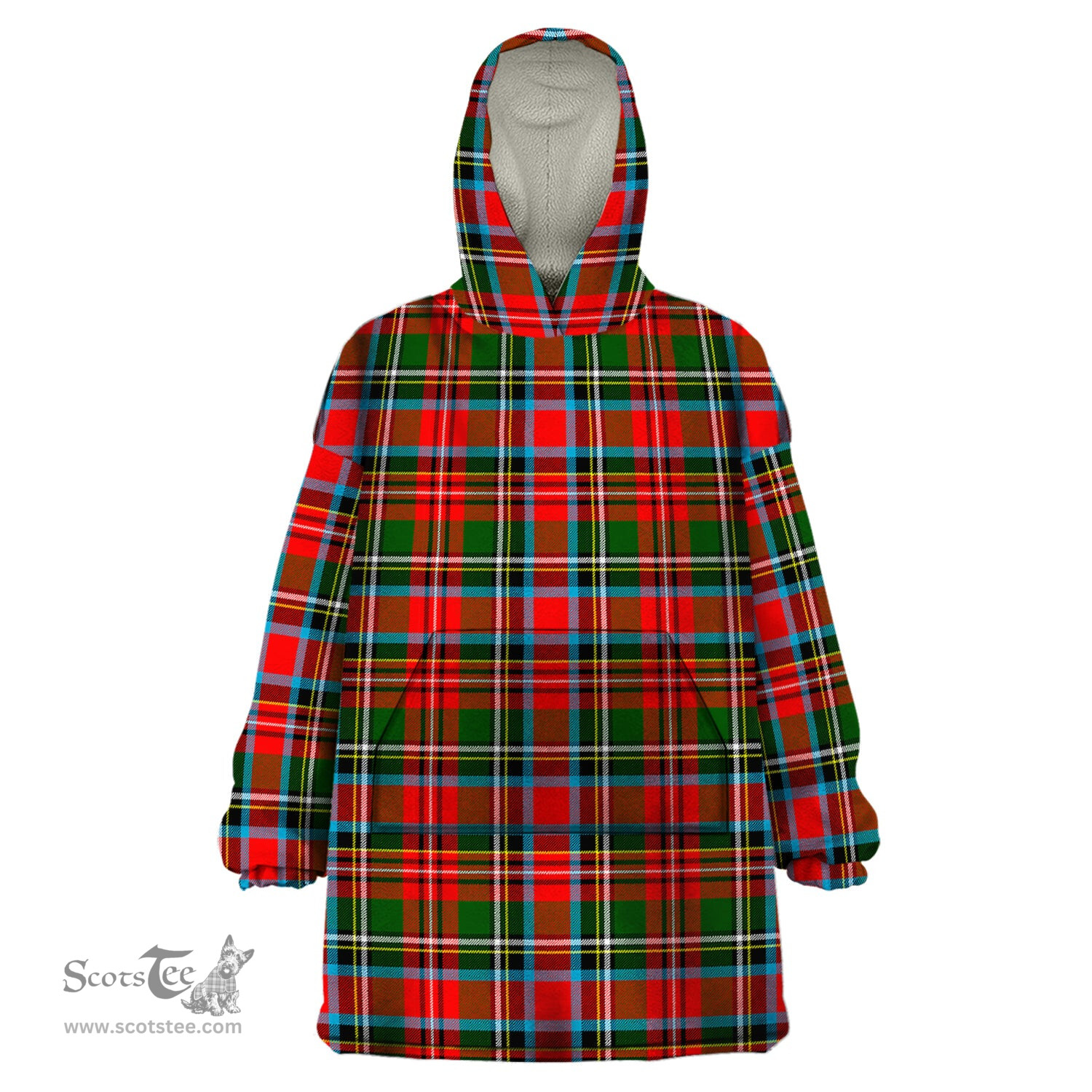 Scottish Stewart Royal Clan Tartan Snuggie Hoodie Plaid Wearable Blanket Hoodie