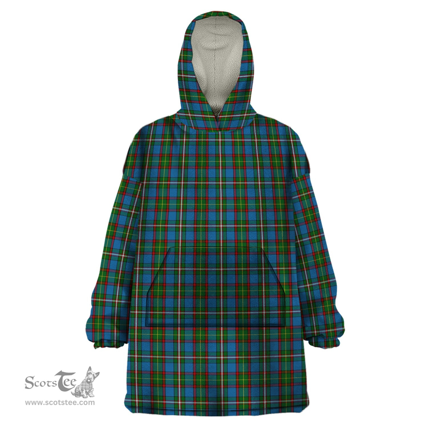 Scottish Tait Clan Tartan Snuggie Hoodie Plaid Wearable Blanket Hoodie