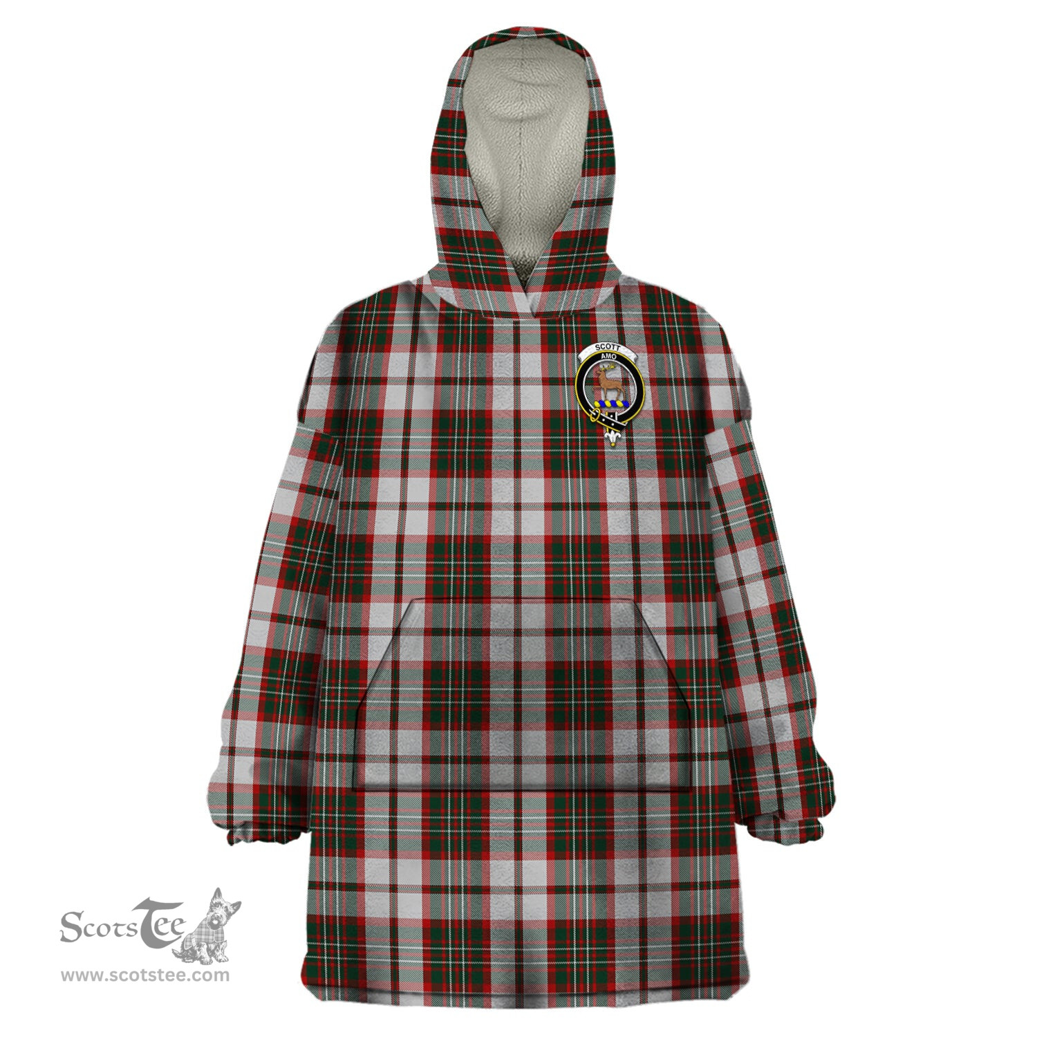 Scottish Scott Dress Clan Family Crest Tartan Snuggie Hoodie Plaid Wearable Blanket Hoodie