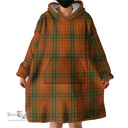 Scottish Wolfe Clan Tartan Snuggie Hoodie Plaid Wearable Blanket Hoodie