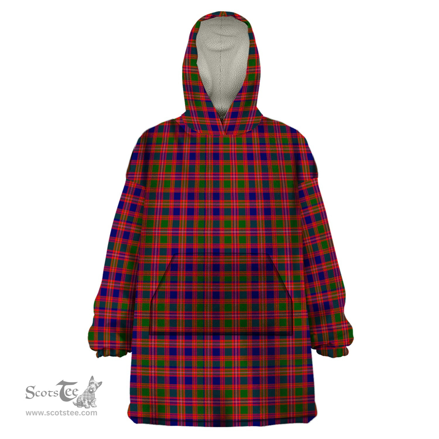 Scottish Wright Clan Tartan Snuggie Hoodie Plaid Wearable Blanket Hoodie