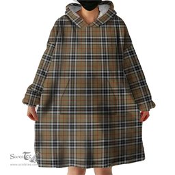 Scottish Thomson Camel Clan Tartan Snuggie Hoodie Plaid Wearable Blanket Hoodie