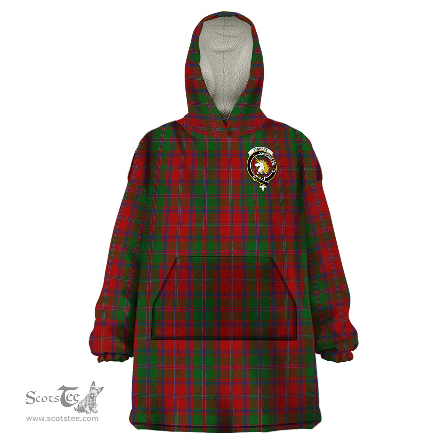 Scottish Stewart of Appin Clan Family Crest Tartan Snuggie Hoodie Plaid Wearable Blanket Hoodie