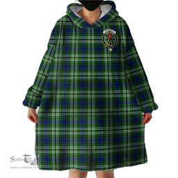 Scottish Learmonth Clan Family Crest Tartan Snuggie Hoodie Plaid Wearable Blanket Hoodie