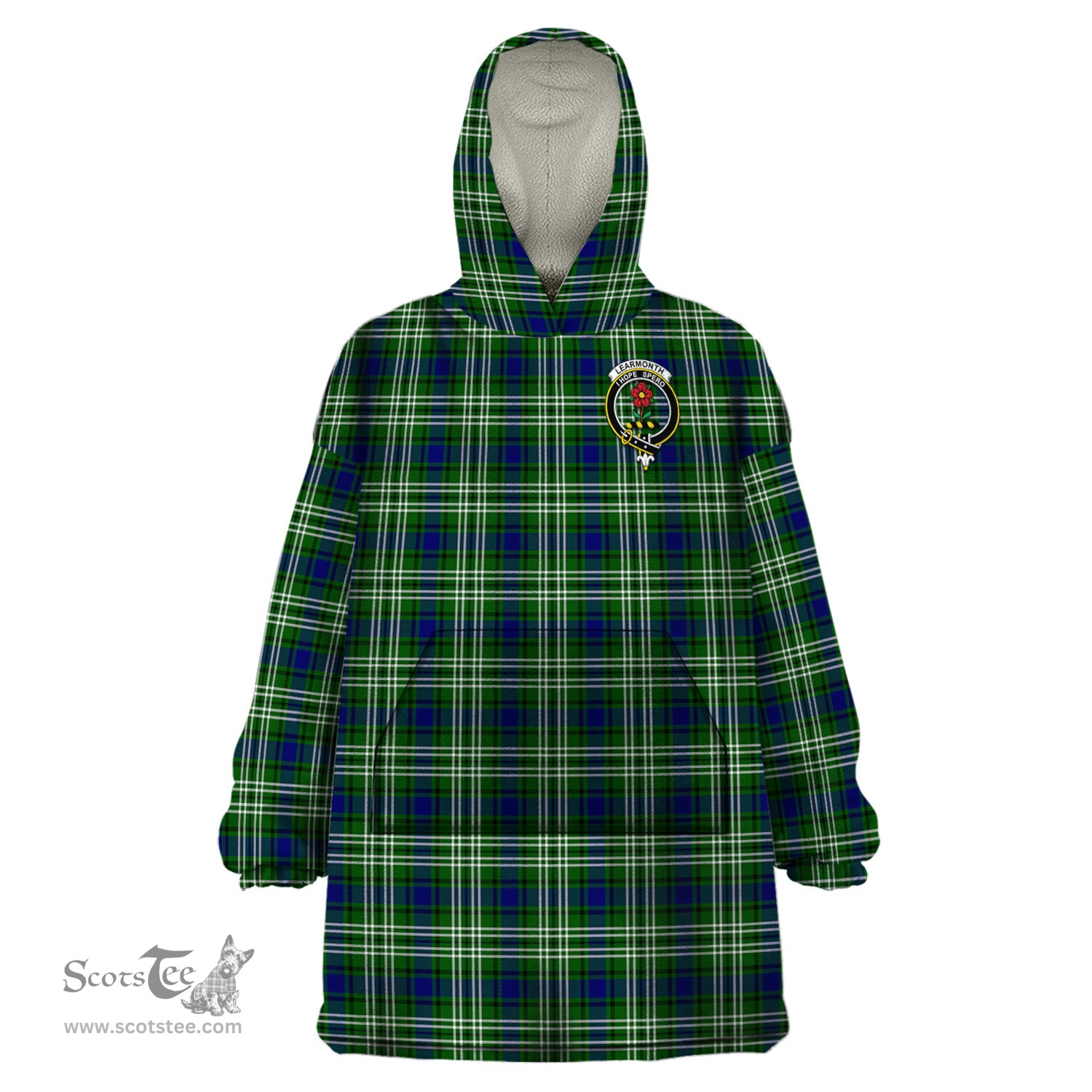 Scottish Learmonth Clan Family Crest Tartan Snuggie Hoodie Plaid Wearable Blanket Hoodie
