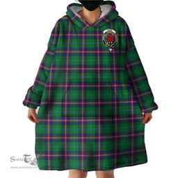 Scottish Young Modern Clan Family Crest Tartan Snuggie Hoodie Plaid Wearable Blanket Hoodie