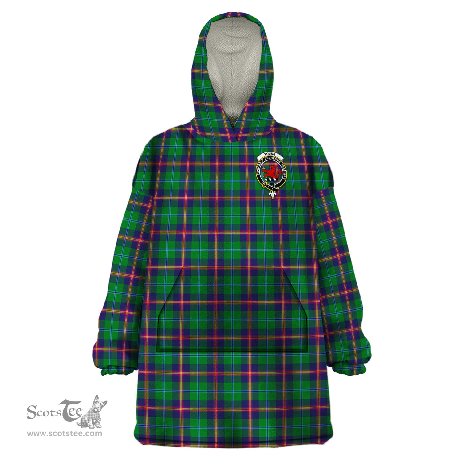 Scottish Young Modern Clan Family Crest Tartan Snuggie Hoodie Plaid Wearable Blanket Hoodie