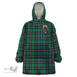 Scottish Young Modern Clan Family Crest Tartan Snuggie Hoodie Plaid Wearable Blanket Hoodie