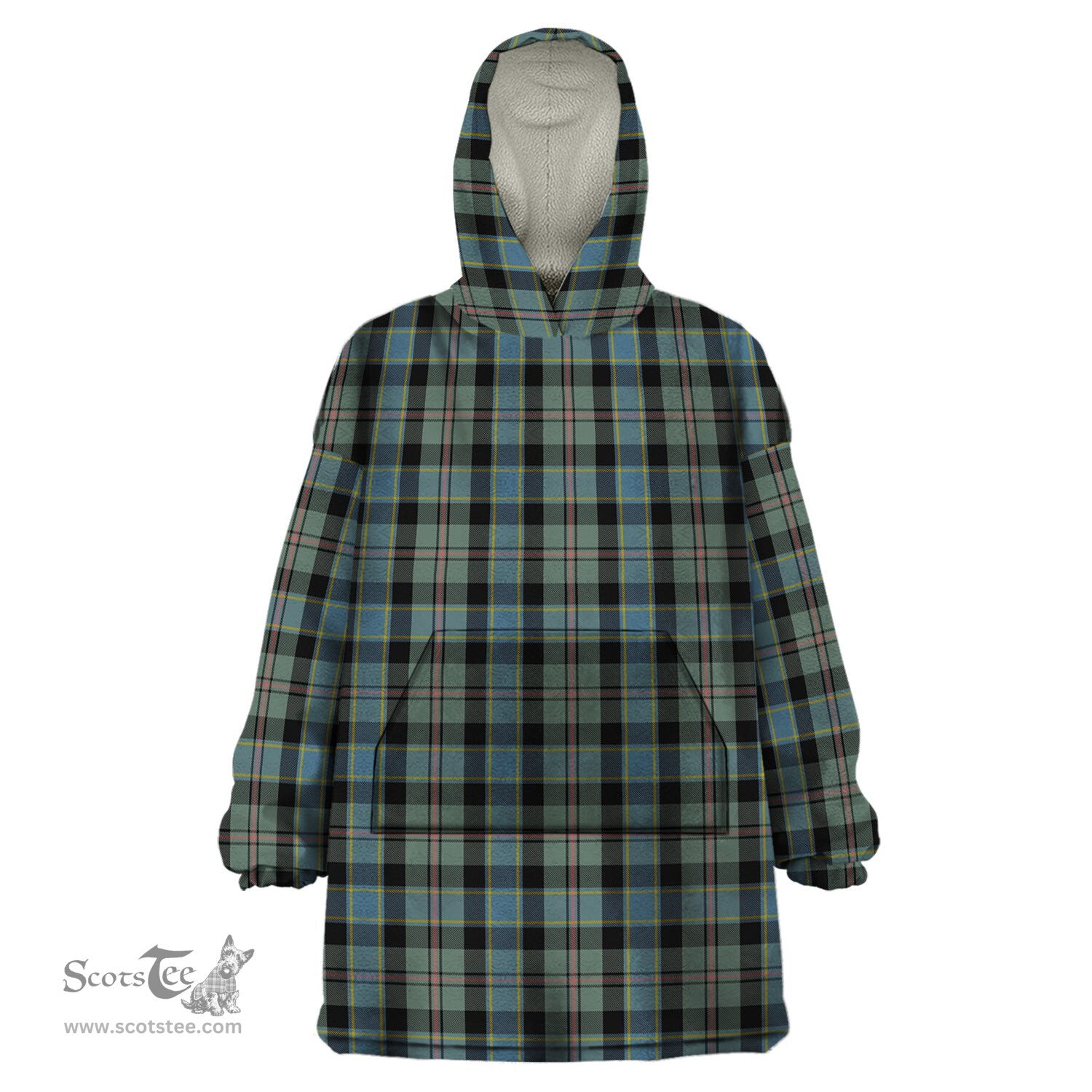 Scottish Ogilvie (Ogilvy) Hunting Clan Tartan Snuggie Hoodie Plaid Wearable Blanket Hoodie