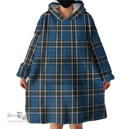 Scottish Thomson Dress Blue Clan Tartan Snuggie Hoodie Plaid Wearable Blanket Hoodie
