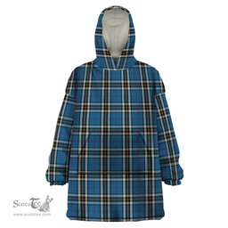 Scottish Thomson Dress Blue Clan Tartan Snuggie Hoodie Plaid Wearable Blanket Hoodie