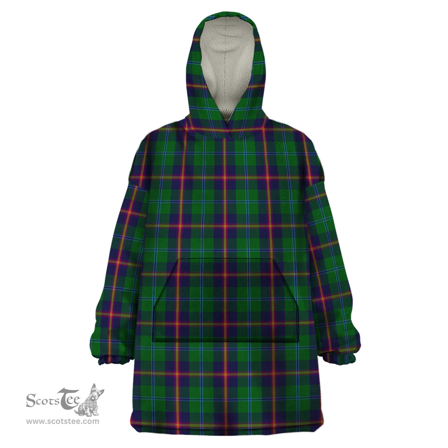 Scottish Young Clan Tartan Snuggie Hoodie Plaid Wearable Blanket Hoodie