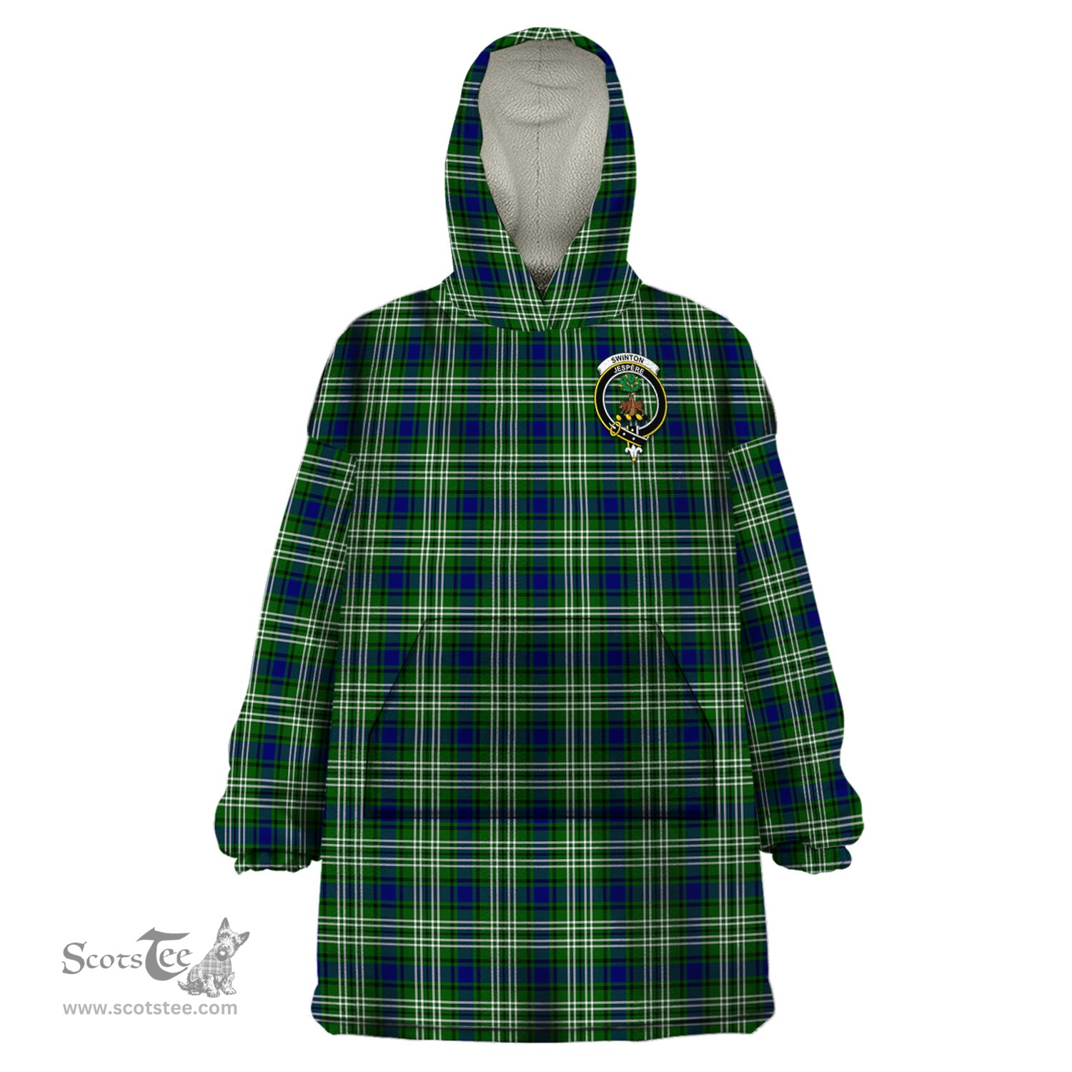 Scottish Swinton Clan Family Crest Tartan Snuggie Hoodie Plaid Wearable Blanket Hoodie