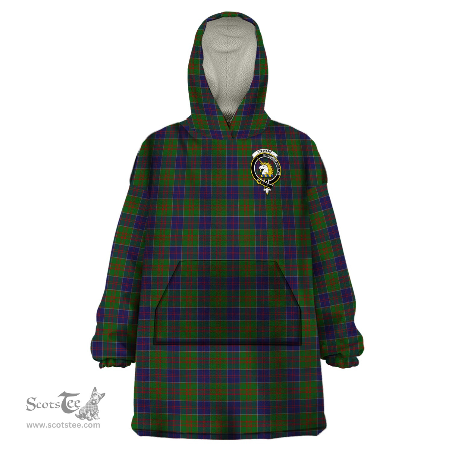 Scottish Stewart of Appin Hunting Clan Family Crest Tartan Snuggie Hoodie Plaid Wearable Blanket Hoodie