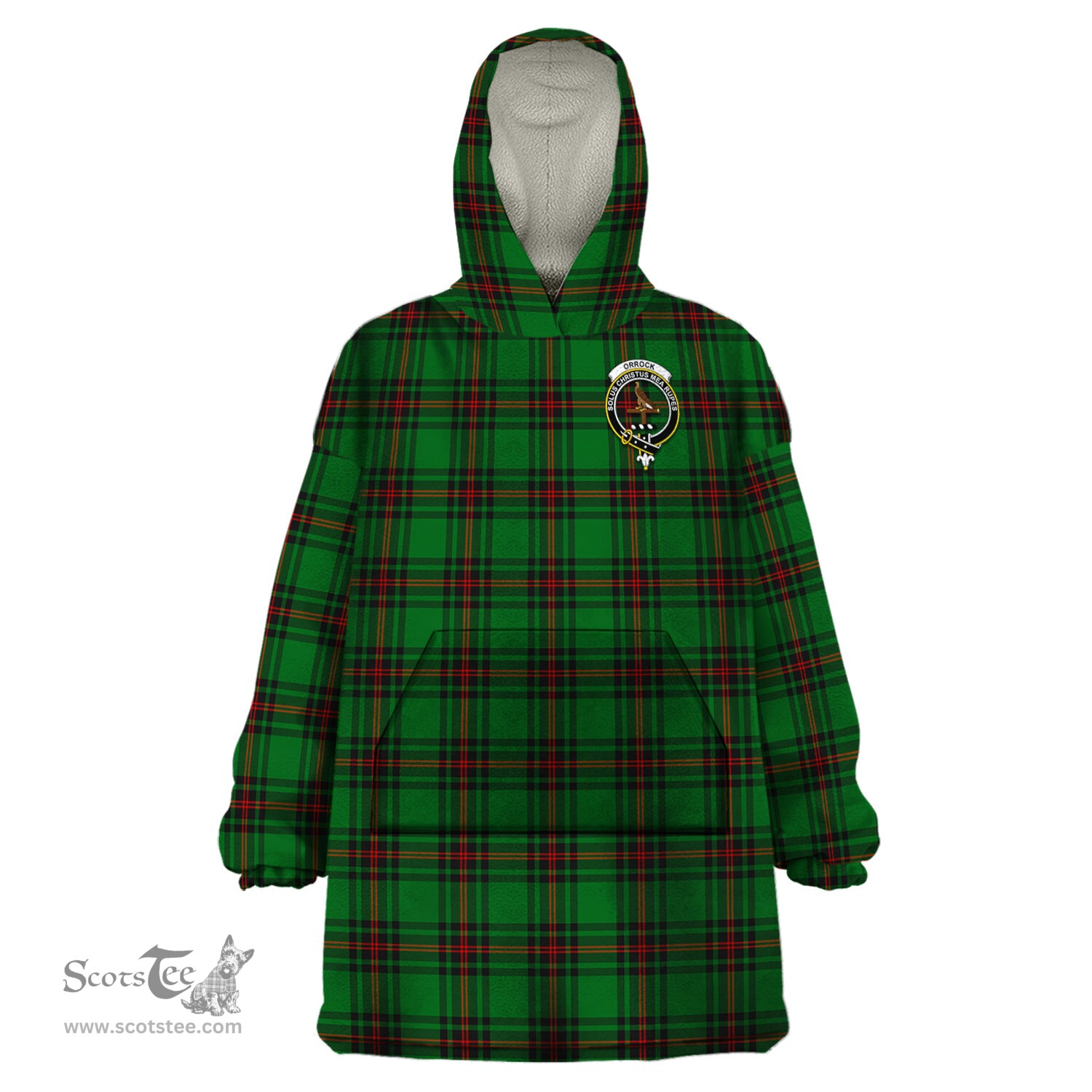 Scottish Orrock Clan Family Crest Tartan Snuggie Hoodie Plaid Wearable Blanket Hoodie