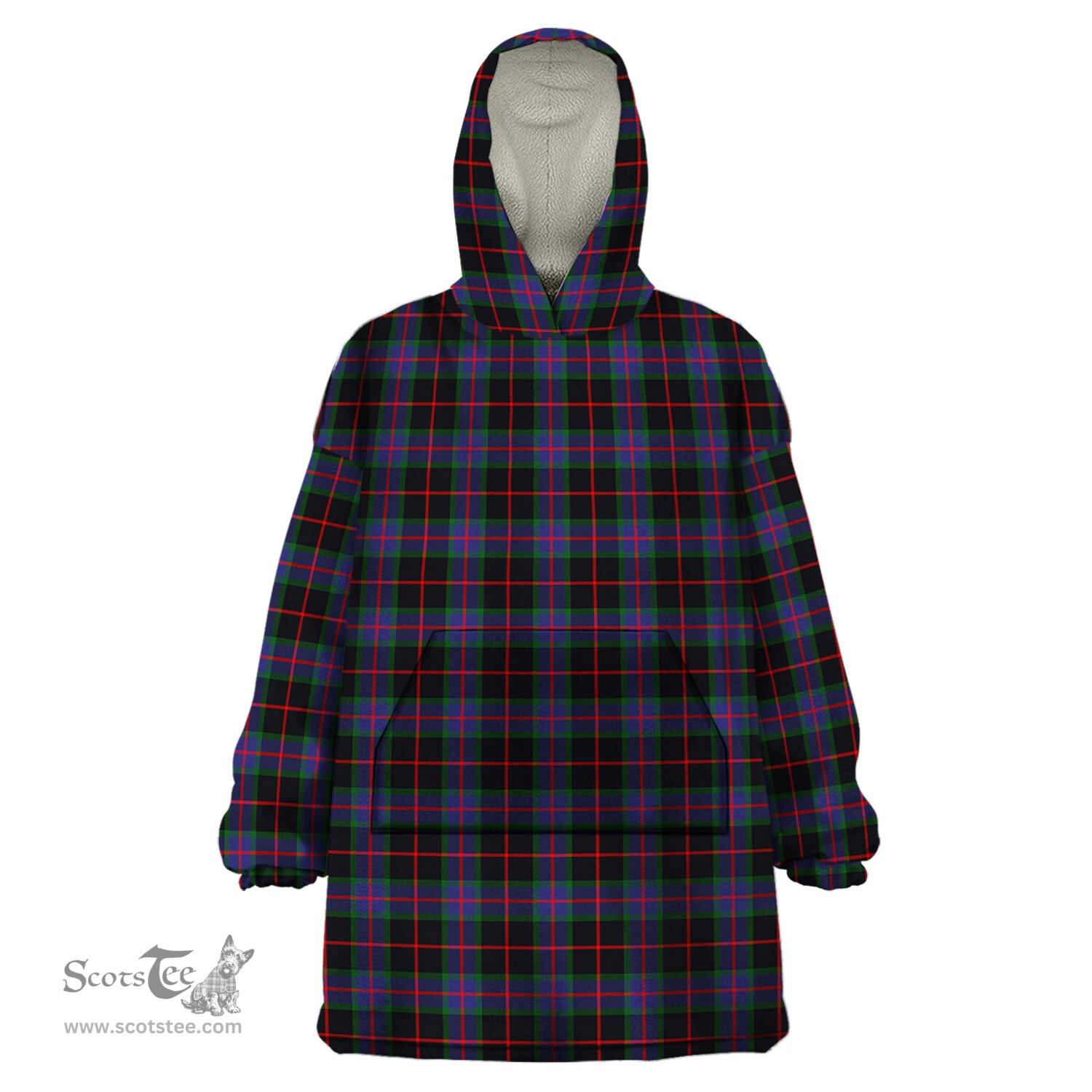 Scottish Nairn Clan Tartan Snuggie Hoodie Plaid Wearable Blanket Hoodie