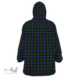 Scottish Russell Modern Clan Tartan Snuggie Hoodie Plaid Wearable Blanket Hoodie