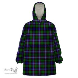Scottish Russell Modern Clan Tartan Snuggie Hoodie Plaid Wearable Blanket Hoodie