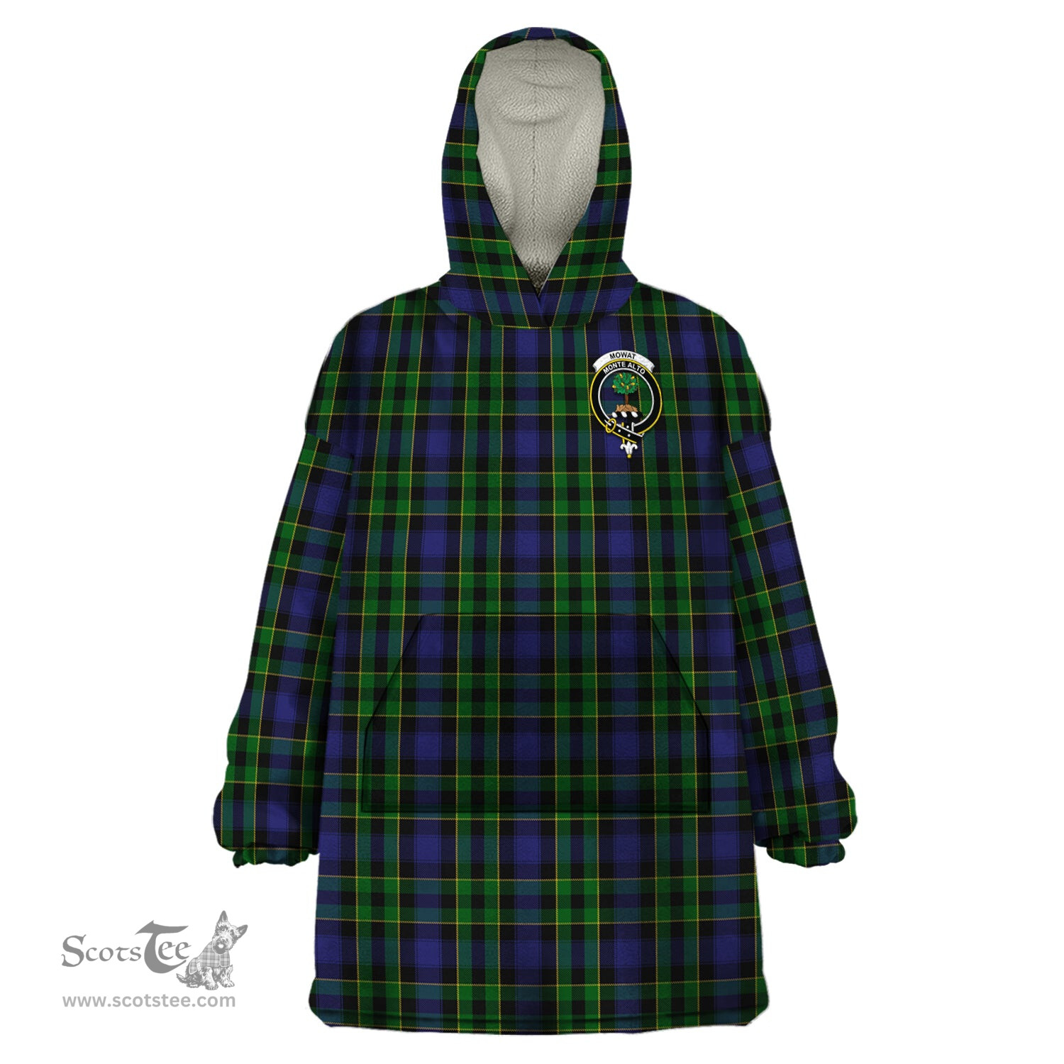 Scottish Mowat Clan Family Crest Tartan Snuggie Hoodie Plaid Wearable Blanket Hoodie