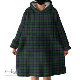 Scottish Rankine Clan Tartan Snuggie Hoodie Plaid Wearable Blanket Hoodie