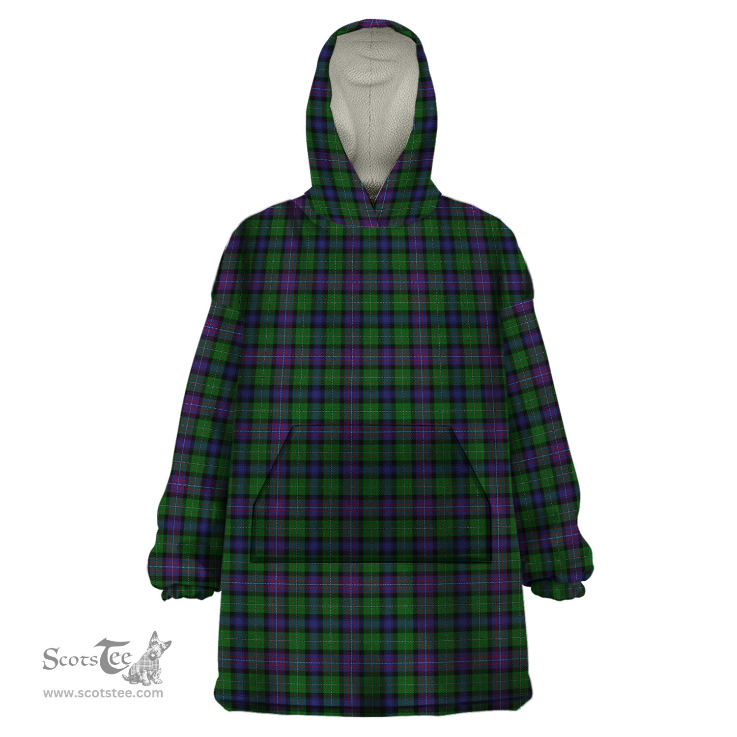 Scottish Rankine Clan Tartan Snuggie Hoodie Plaid Wearable Blanket Hoodie