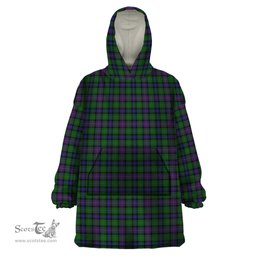 Scottish Rankine Clan Tartan Snuggie Hoodie Plaid Wearable Blanket Hoodie