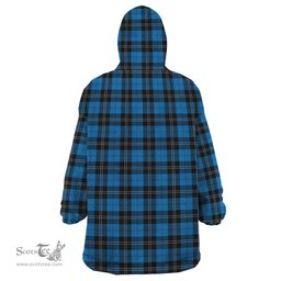 Scottish Ramsay Blue Ancient Clan Family Crest Tartan Snuggie Hoodie Plaid Wearable Blanket Hoodie