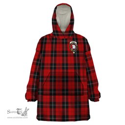 Scottish Ramsay Clan Family Crest Tartan Snuggie Hoodie Plaid Wearable Blanket Hoodie