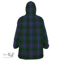 Scottish Wishart Hunting Clan Tartan Snuggie Hoodie Plaid Wearable Blanket Hoodie