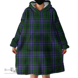Scottish Wishart Hunting Clan Tartan Snuggie Hoodie Plaid Wearable Blanket Hoodie