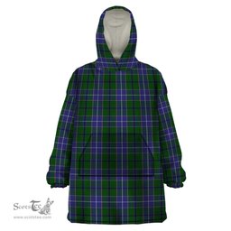 Scottish Wishart Hunting Clan Tartan Snuggie Hoodie Plaid Wearable Blanket Hoodie