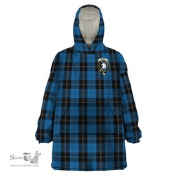 Scottish Ramsay Blue Hunting Clan Family Crest Tartan Snuggie Hoodie Plaid Wearable Blanket Hoodie