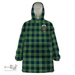 Scottish Mow Clan Family Crest Tartan Snuggie Hoodie Plaid Wearable Blanket Hoodie