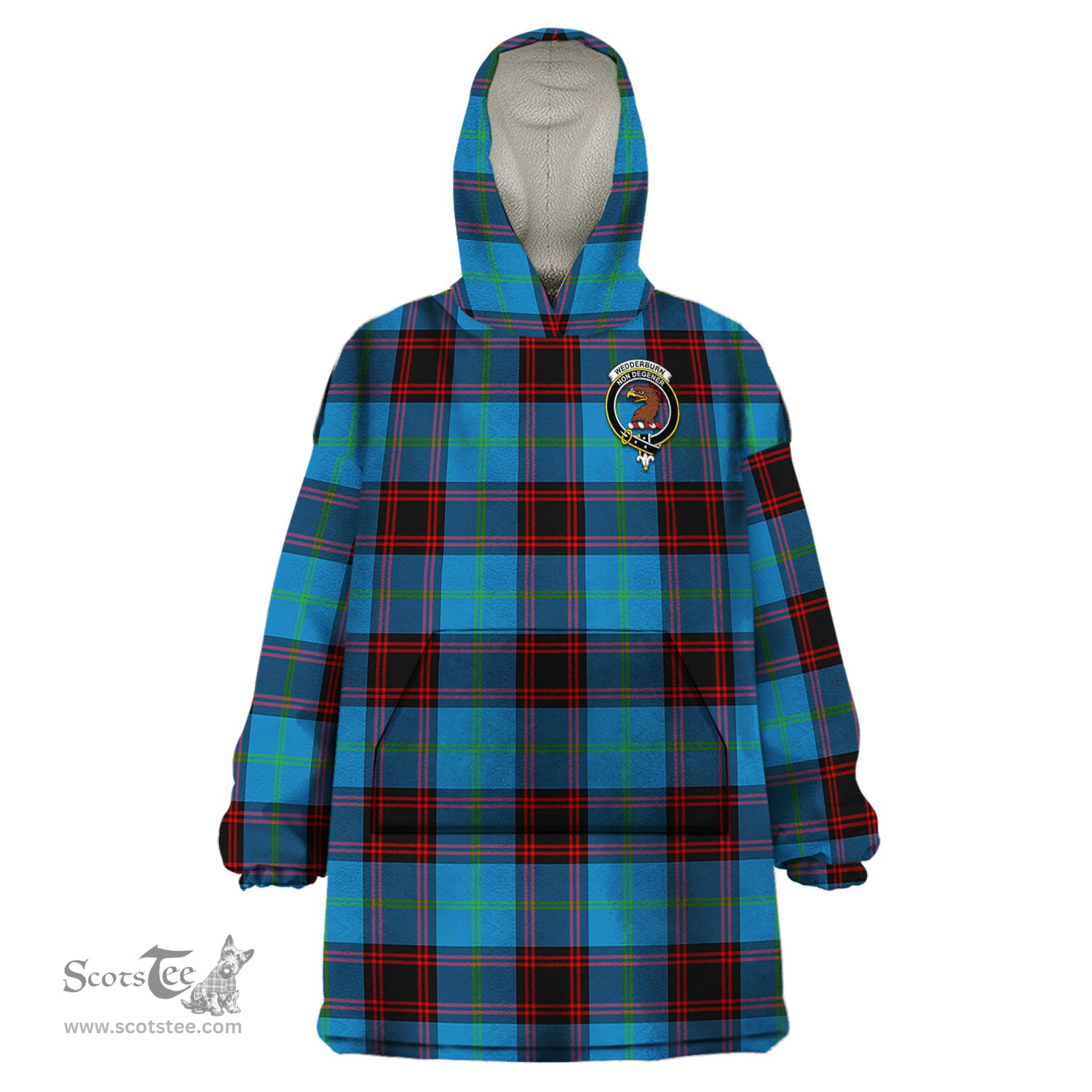 Scottish Wedderburn Clan Family Crest Tartan Snuggie Hoodie Plaid Wearable Blanket Hoodie
