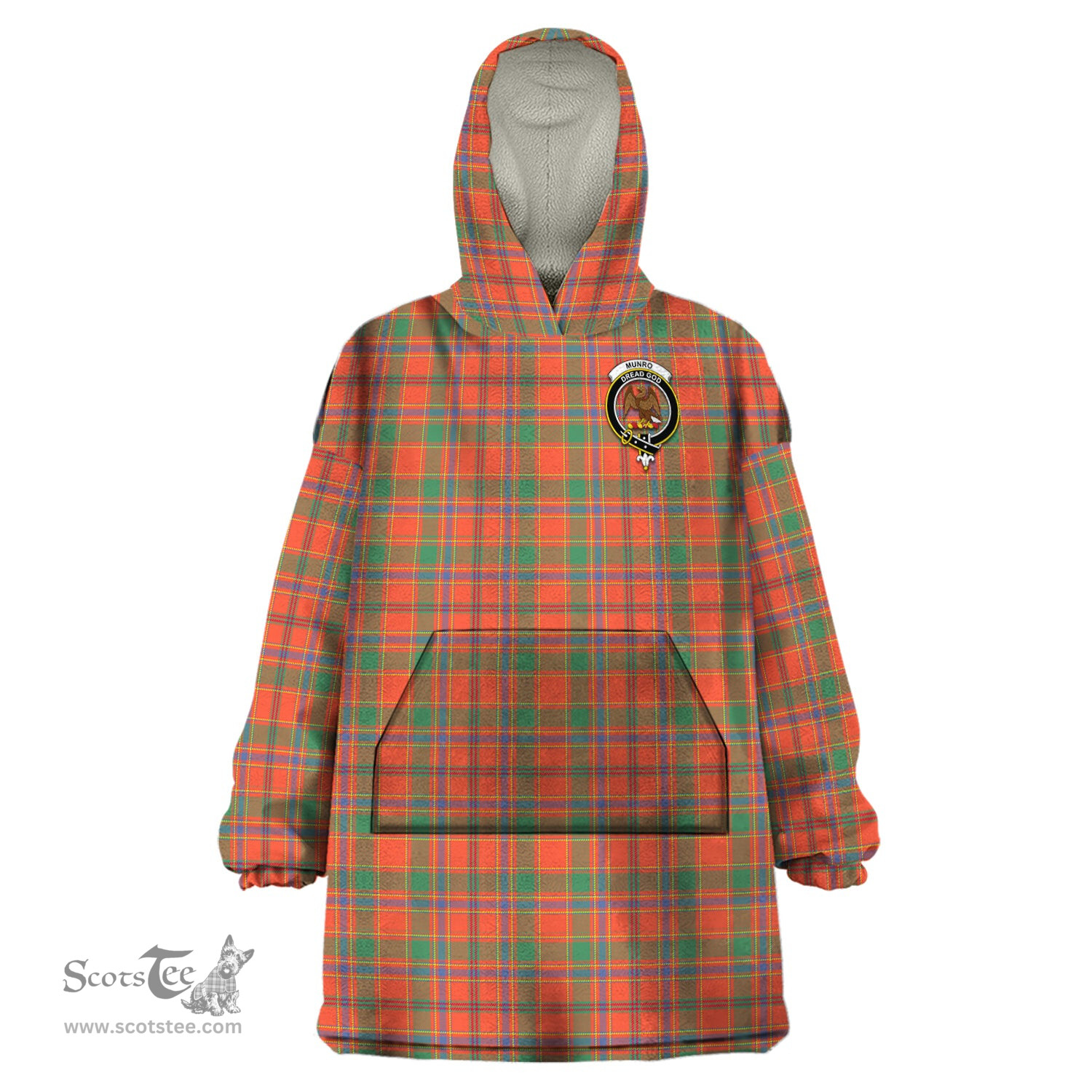 Scottish Munro Ancient Clan Family Crest Tartan Snuggie Hoodie Plaid Wearable Blanket Hoodie