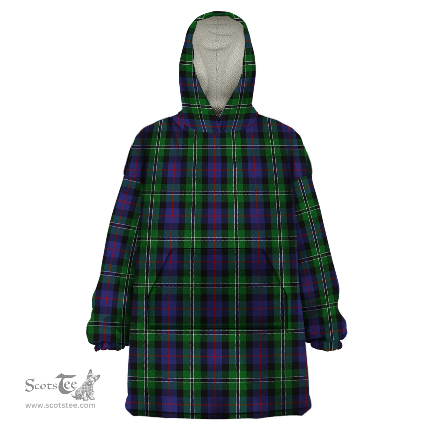 Scottish Rose Hunting Clan Tartan Snuggie Hoodie Plaid Wearable Blanket Hoodie