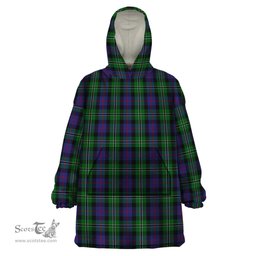 Scottish Rose Hunting Clan Tartan Snuggie Hoodie Plaid Wearable Blanket Hoodie