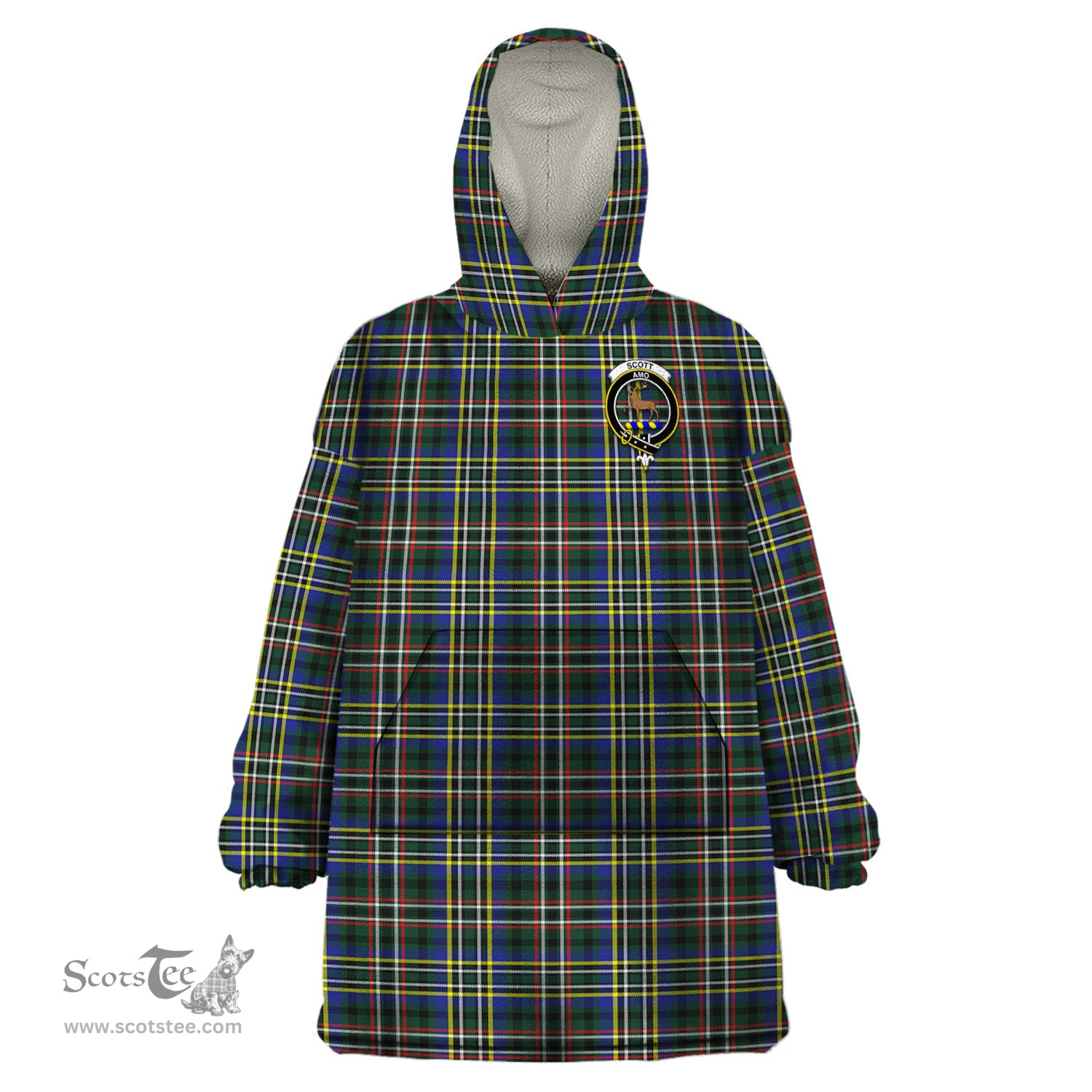 Scottish Scott Green Modern Clan Family Crest Tartan Snuggie Hoodie Plaid Wearable Blanket Hoodie