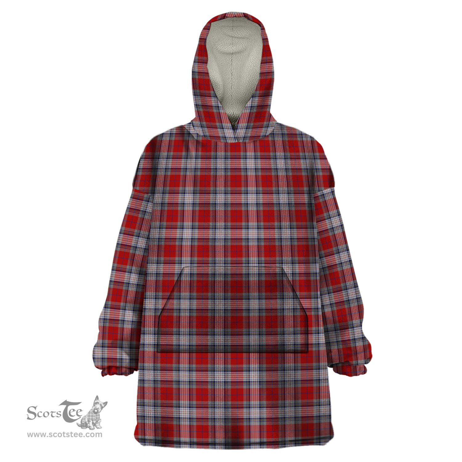 Scottish Warden Clan Tartan Snuggie Hoodie Plaid Wearable Blanket Hoodie