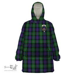 Scottish Rose Hunting Clan Family Crest Tartan Snuggie Hoodie Plaid Wearable Blanket Hoodie