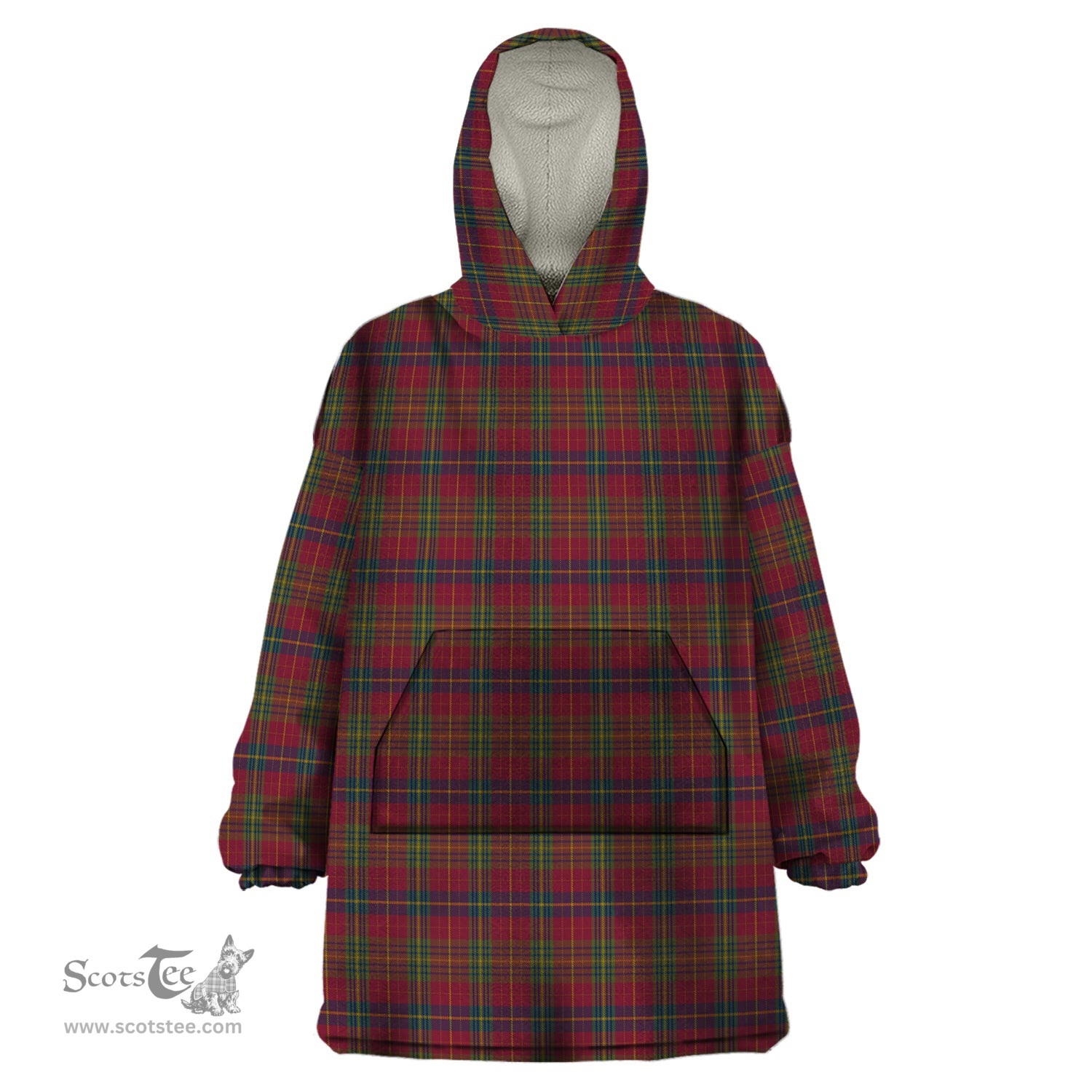 Scottish Rice of Wales Clan Tartan Snuggie Hoodie Plaid Wearable Blanket Hoodie