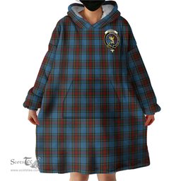 Scottish Stewart Royal Blue Clan Family Crest Tartan Snuggie Hoodie Plaid Wearable Blanket Hoodie