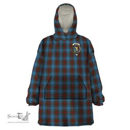 Scottish Stewart Royal Blue Clan Family Crest Tartan Snuggie Hoodie Plaid Wearable Blanket Hoodie