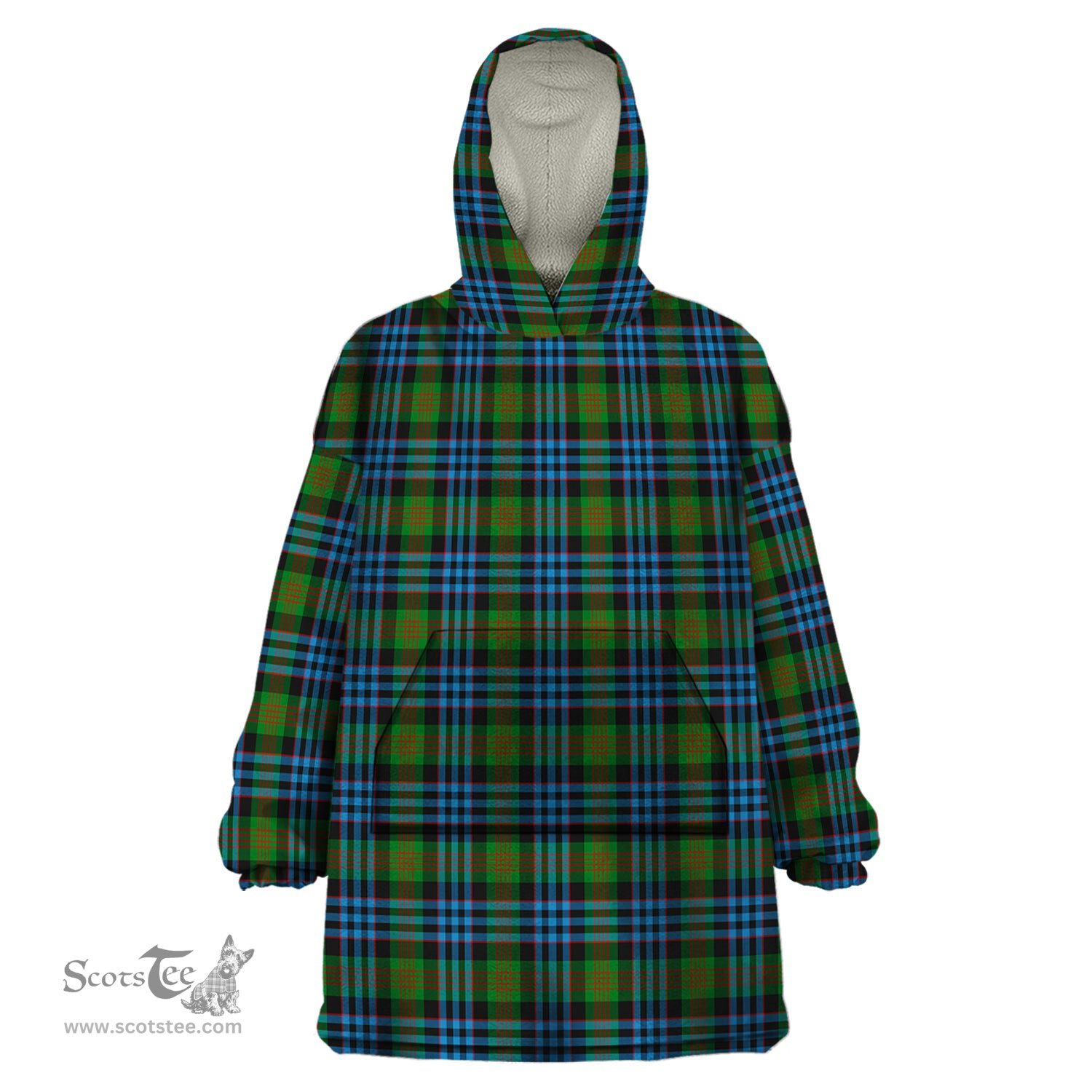 Scottish Newlands of Lauriston Clan Tartan Snuggie Hoodie Plaid Wearable Blanket Hoodie