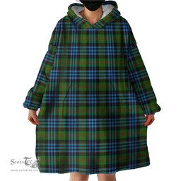 Scottish Newlands of Lauriston Clan Tartan Snuggie Hoodie Plaid Wearable Blanket Hoodie