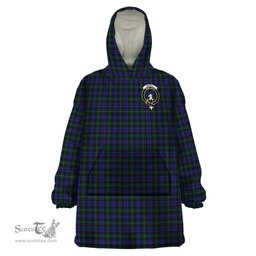 Scottish Sempill Clan Family Crest Tartan Snuggie Hoodie Plaid Wearable Blanket Hoodie