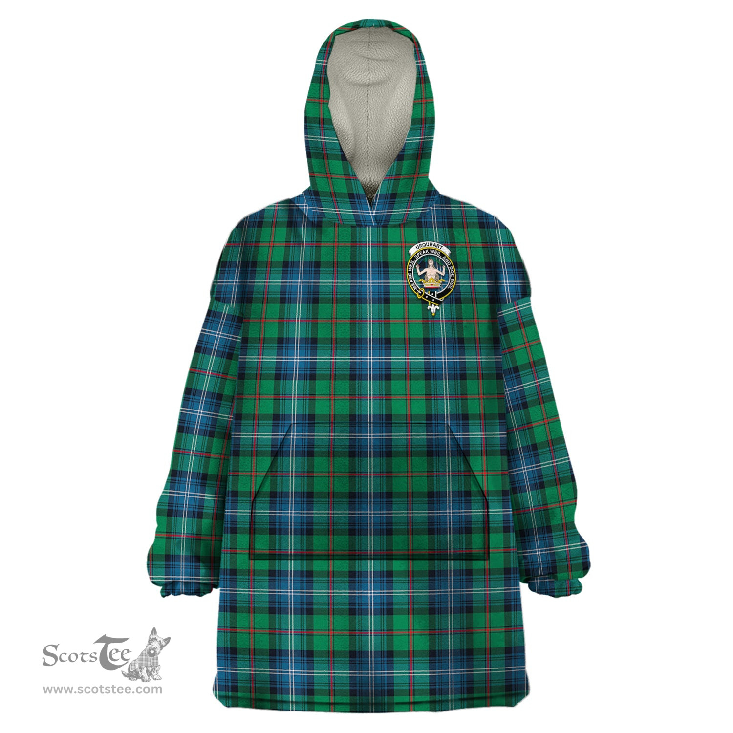Scottish Urquhart Ancient Clan Family Crest Tartan Snuggie Hoodie Plaid Wearable Blanket Hoodie