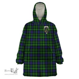 Scottish Rollo Clan Family Crest Tartan Snuggie Hoodie Plaid Wearable Blanket Hoodie