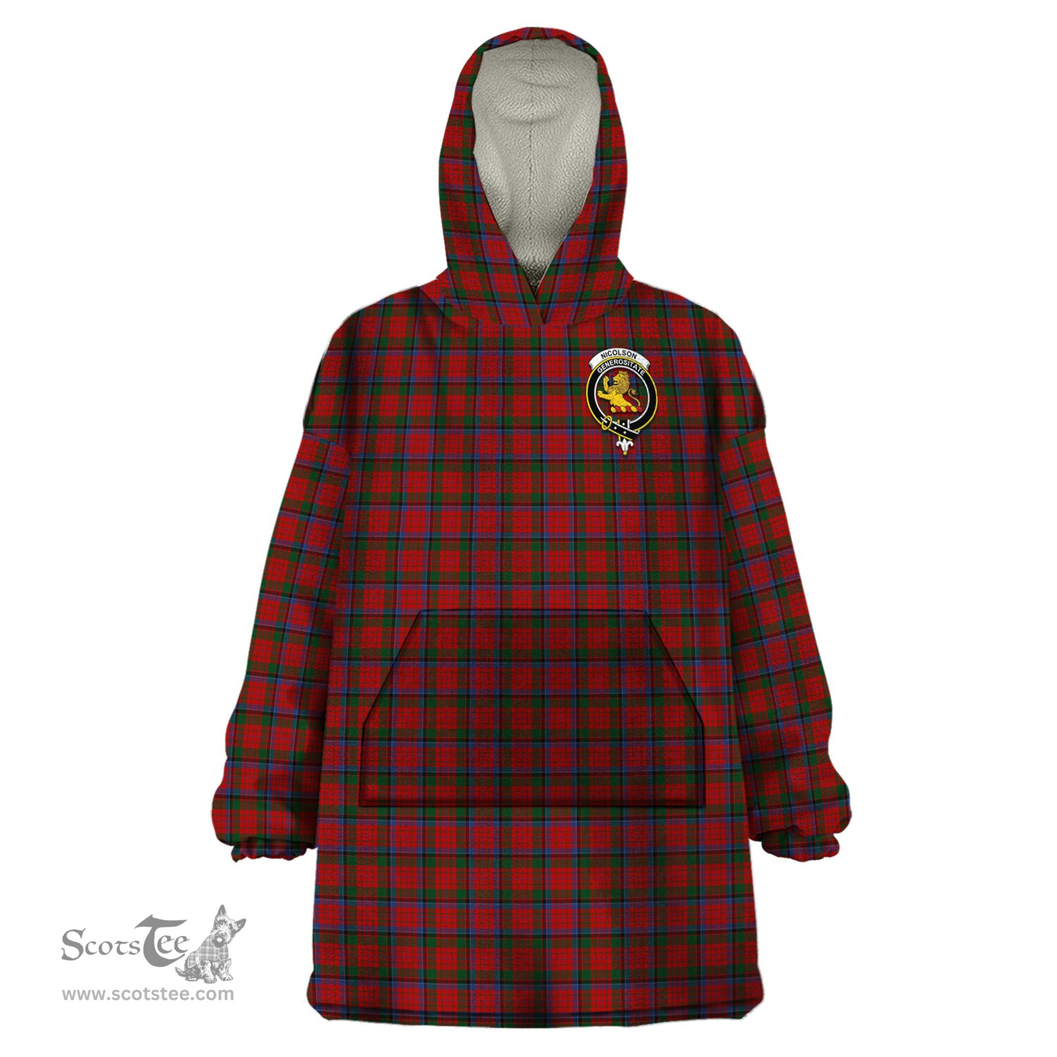 Scottish Nicolson Clan Family Crest Tartan Snuggie Hoodie Plaid Wearable Blanket Hoodie